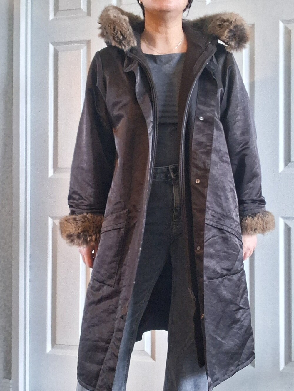 Brown Iridescent LaParka Coat Linda Lundstrom Size 10 EUC Made In Canada